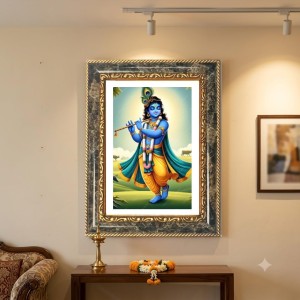 Sai Baba Decorative Photo Frame With White Mount | Premium Wall & Tabletop Picture Frame | Home, Office & Temple Decoration | 12x16 Inch (Pack Of 1) (F32505)