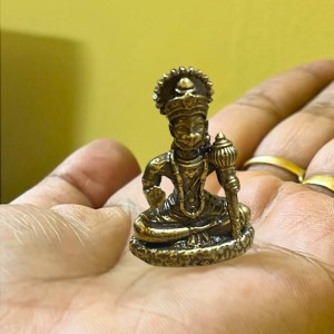Mini Brass Murti Idol for Home DÃ©cor & Meditation | Handmade Antique Finish Brass Statue for Pooja Room, Office Desk & Spiritual Gift | Small Decorative Showpiece (Hanuman)