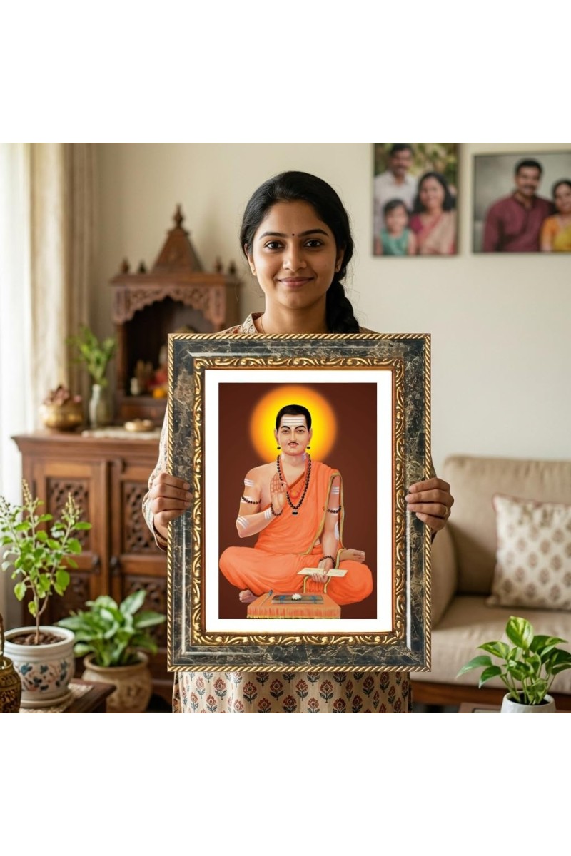 Ramakrishna Paramahamsa Decorative Photo Frame With White Mount | Premium Wall & Tabletop Picture Frame | Home, Office & Temple Decoration | 10x14 Inch (Pack Of 1) (F32555)