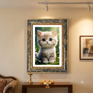 White Cats Holding A Bouquet Of Roses Decorative Photo Frame With White Mount | Premium Wall & Tabletop Picture Frame | Home, Office & Temple Decoration | 12x16 Inch (Pack Of 1) (F32546) White Cats Holding A Bouquet Of Roses Decorative Photo Frame With White Mount | Premium Wall & Tabletop Picture Frame | Home, Office & Temple Decoration | 12x16 Inch (Pack Of 1) (F32546)