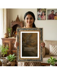 Lord Krishna Decorative Photo Frame With White Mount | Premium Wall & Tabletop Picture Frame | Home, Office & Temple Decoration | 8x12 Inch (Pack Of 1) (F32540)