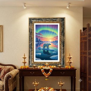 Spiritual Philosopher And Mystic Osho Decorative Photo Frame With White Mount | Premium Wall & Tabletop Picture Frame | Home, Office & Temple Decoration | 12x16 Inch (Pack Of 1) (F31276)