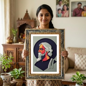 Poet Portrait Art Decorative Photo Frame With White Mount | Premium Wall & Tabletop Picture Frame | Home, Office & Temple Decoration | 8x12 Inch (Pack Of 1) (F32986) Poet Portrait Art Decorative Photo Frame With White Mount | Premium Wall & Tabletop Picture Frame | Home, Office & Temple Decoration | 8x12 Inch (Pack Of 1) (F32986)