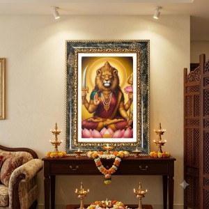 Narasimha Decorative Photo Frame With White Mount | Premium Wall & Tabletop Picture Frame | Home, Office & Temple Decoration | 8x12 Inch (Pack Of 1) (F33133) Narasimha Decorative Photo Frame With White Mount | Premium Wall & Tabletop Picture Frame | Home, Office & Temple Decoration | 8x12 Inch (Pack Of 1) (F33133)