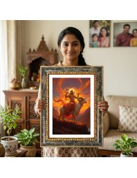 Agni Dev Decorative Photo Frame With White Mount | Premium Wall & Tabletop Picture Frame | Home, Office & Temple Decoration | 10x14 Inch (Pack Of 1) (F31402)