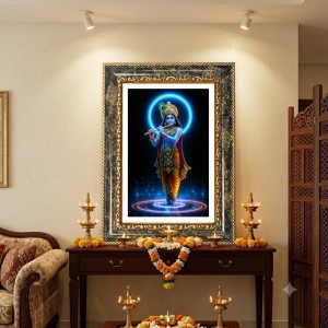 Sri Krishna Decorative Photo Frame With White Mount | Premium Wall & Tabletop Picture Frame | Home, Office & Temple Decoration | 8x12 Inch (Pack Of 1) (F33093) Sri Krishna Decorative Photo Frame With White Mount | Premium Wall & Tabletop Picture Frame | Home, Office & Temple Decoration | 8x12 Inch (Pack Of 1) (F33093)