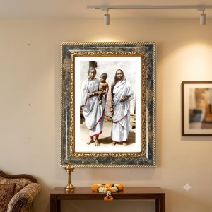 Mother Sri Sarada Goddess Decorative Photo Frame With White Mount | Premium Wall & Tabletop Picture Frame | Home, Office & Temple Decoration | 10x14 Inch (Pack Of 1) (F33163)