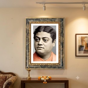 Swami Vivekananda Decorative Photo Frame With White Mount | Premium Wall & Tabletop Picture Frame | Home, Office & Temple Decoration | 8x12 Inch (Pack Of 1) (F32560)