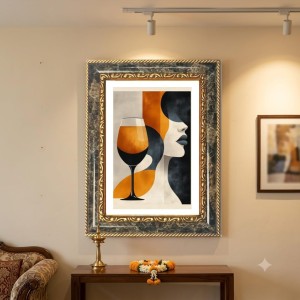 Woman And Mosaic Cup Decorative Photo Frame With White Mount | Premium Wall & Tabletop Picture Frame | Home, Office & Temple Decoration | 8x12 Inch (Pack Of 1) (F32484) Woman And Mosaic Cup Decorative Photo Frame With White Mount | Premium Wall & Tabletop Picture Frame | Home, Office & Temple Decoration | 8x12 Inch (Pack Of 1) (F32484)