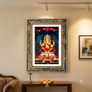 Rama Sita Decorative Photo Frame With White Mount | Premium Wall & Tabletop Picture Frame | Home, Office & Temple Decoration | 12x16 Inch (Pack Of 1) (F31223)