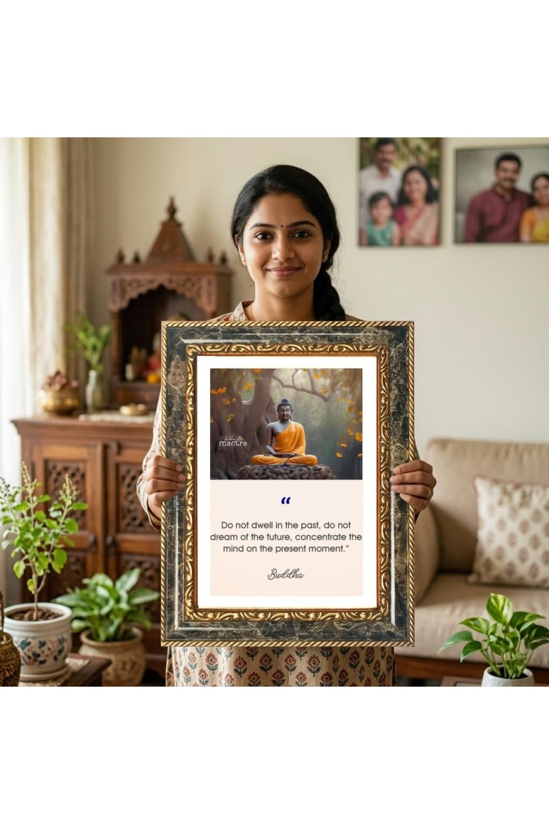 Radhaa And Krishna Decorative Photo Frame With White Mount | Premium Wall & Tabletop Picture Frame | Home, Office & Temple Decoration | 12x16 Inch (Pack Of 1) (F32515)