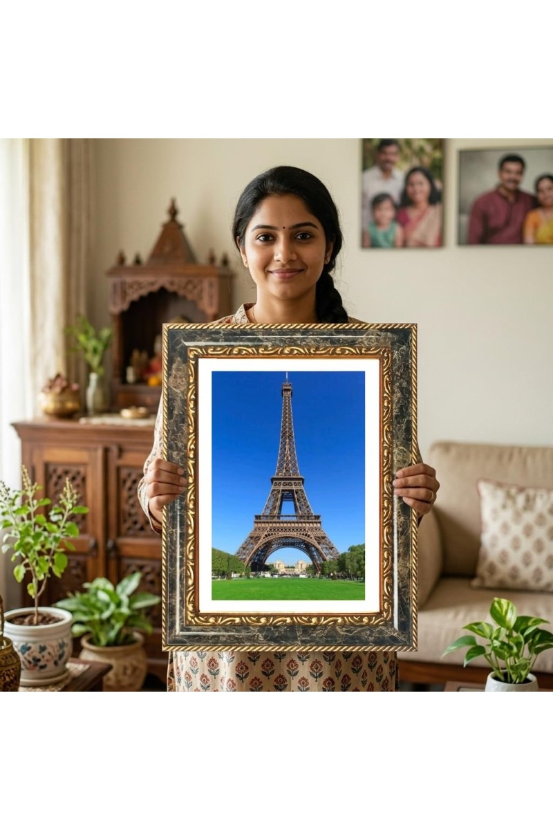 Shri Premanand Ji Maharaj Decorative Photo Frame With White Mount | Premium Wall & Tabletop Picture Frame | Home, Office & Temple Decoration | 12x16 Inch (Pack Of 1) (F32476)