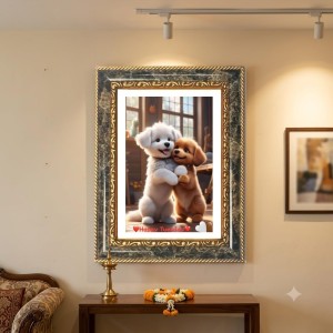 Two Puppies Decorative Photo Frame With White Mount | Premium Wall & Tabletop Picture Frame | Home, Office & Temple Decoration | 8x12 Inch (Pack Of 1) (F32592) Two Puppies Decorative Photo Frame With White Mount | Premium Wall & Tabletop Picture Frame | Home, Office & Temple Decoration | 8x12 Inch (Pack Of 1) (F32592)