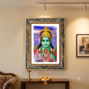 Panchamukhi Hanuman Decorative Photo Frame With White Mount | Premium Wall & Tabletop Picture Frame | Home, Office & Temple Decoration | 12x16 Inch (Pack Of 1) (F31619)