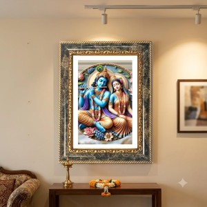 Vishnu Decorative Photo Frame With White Mount | Premium Wall & Tabletop Picture Frame | Home, Office & Temple Decoration | 12x16 Inch (Pack Of 1) (F32609) Vishnu Decorative Photo Frame With White Mount | Premium Wall & Tabletop Picture Frame | Home, Office & Temple Decoration | 12x16 Inch (Pack Of 1) (F32609)