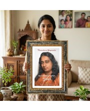 Paramahananda Yogananda Decorative Photo Frame With White Mount | Premium Wall & Tabletop Picture Frame | Home, Office & Temple Decoration | 10x14 Inch (Pack Of 1) (F32427)