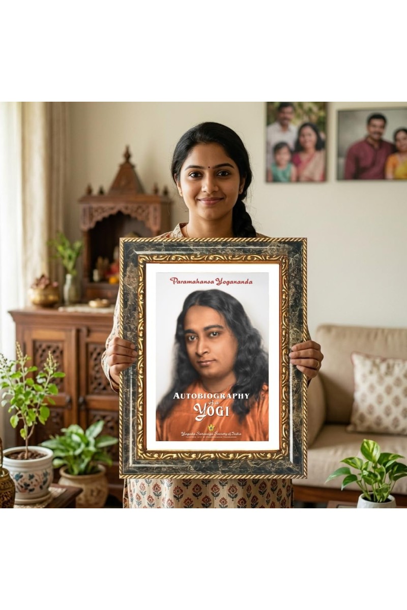 Paramahananda Yogananda Decorative Photo Frame With White Mount | Premium Wall & Tabletop Picture Frame | Home, Office & Temple Decoration | 10x14 Inch (Pack Of 1) (F32427)