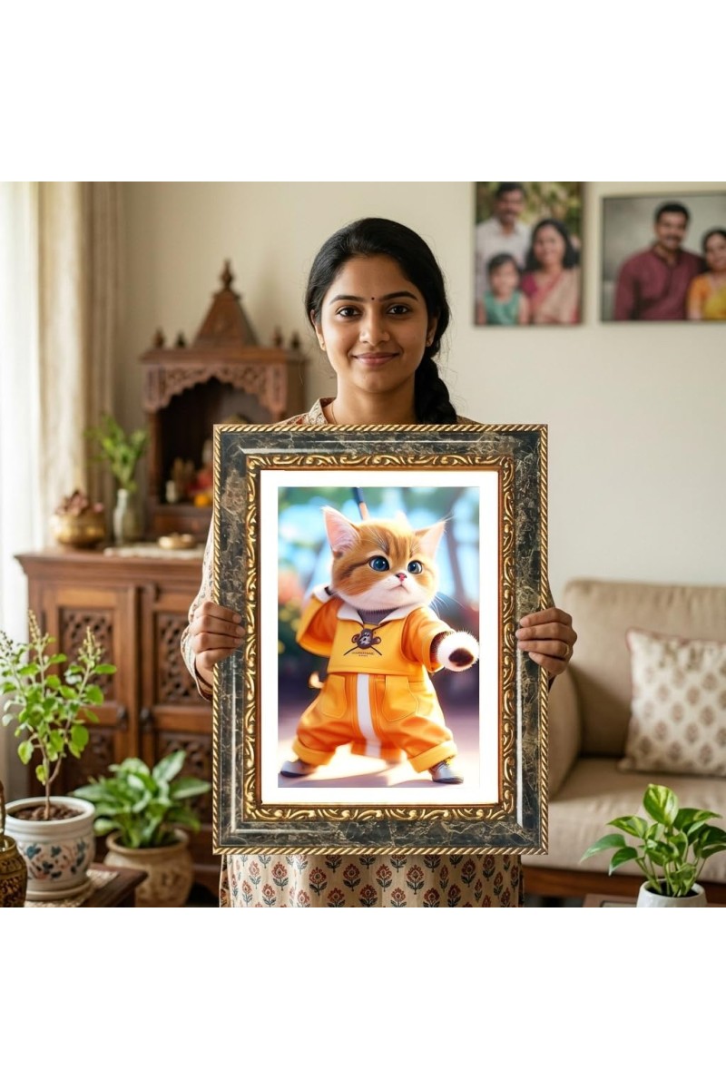 Swami Vivekananda Decorative Photo Frame With White Mount | Premium Wall & Tabletop Picture Frame | Home, Office & Temple Decoration | 12x16 Inch (Pack Of 1) (F33154)