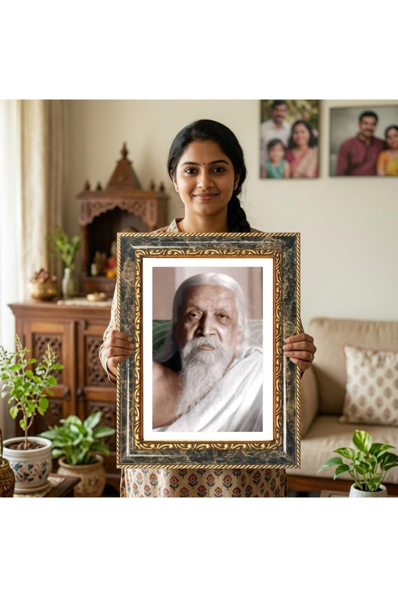 Sri Aurobindo Ghosh Decorative Photo Frame With White Mount | Premium Wall & Tabletop Picture Frame | Home, Office & Temple Decoration | 10x14 Inch (Pack Of 1) (F31290)