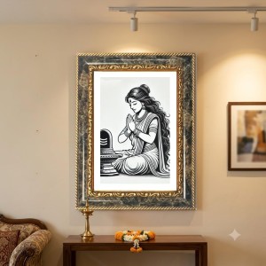 Shiva Lingam Worship Decorative Photo Frame With White Mount | Premium Wall & Tabletop Picture Frame | Home, Office & Temple Decoration | 8x12 Inch (Pack Of 1) (F33219) Shiva Lingam Worship Decorative Photo Frame With White Mount | Premium Wall & Tabletop Picture Frame | Home, Office & Temple Decoration | 8x12 Inch (Pack Of 1) (F33219)