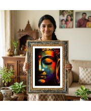 Radhaa Krishna Decorative Photo Frame With White Mount | Premium Wall & Tabletop Picture Frame | Home, Office & Temple Decoration | 12x16 Inch (Pack Of 1) (F31403)