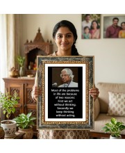 Yashoda And Krishna Decorative Photo Frame With White Mount | Premium Wall & Tabletop Picture Frame | Home, Office & Temple Decoration | 12x16 Inch (Pack Of 1) (F32453)