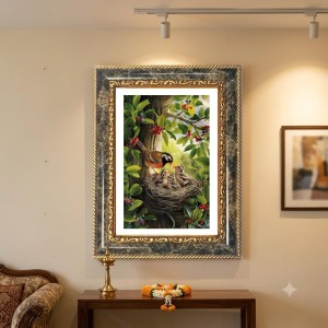 Bird Nest Decorative Photo Frame With White Mount | Premium Wall & Tabletop Picture Frame | Home, Office & Temple Decoration | 8x12 Inch (Pack Of 1) (F31437) Bird Nest Decorative Photo Frame With White Mount | Premium Wall & Tabletop Picture Frame | Home, Office & Temple Decoration | 8x12 Inch (Pack Of 1) (F31437)