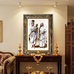Mother Sri Sarada Goddess Decorative Photo Frame With White Mount | Premium Wall & Tabletop Picture Frame | Home, Office & Temple Decoration | 10x14 Inch (Pack Of 1) (F33163)