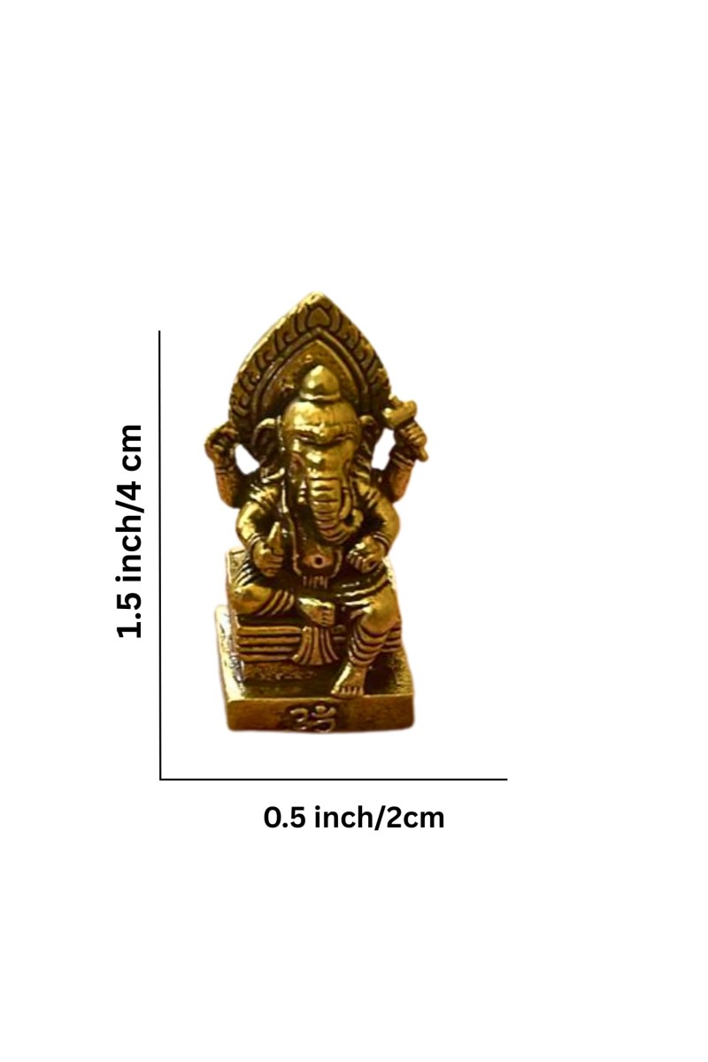 Mini Brass Murti Idol for Home DÃ©cor & Meditation | Handmade Antique Finish Brass Statue for Pooja Room, Office Desk & Spiritual Gift | Small Decorative Showpiece (Ganesh)