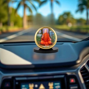 Car Dashboard/Table Top Shri Narasimha Saraswati Swami Maharaj Metal Golden Photo Stand 2x2 Inches, Compact & Stylish Spiritual Display For Car, Home & Office (Pack Of 1) (F24612) Car Dashboard/Table Top Shri Narasimha Saraswati Swami Maharaj Metal Golden Photo Stand 2x2 Inches, Compact & Stylish Spiritual Display For Car, Home & Office (Pack Of 1) (F24612)