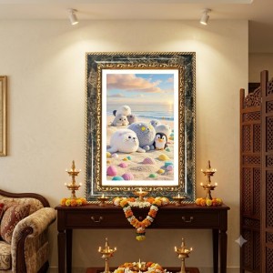 Penguins And Seals Wallpaper Decorative Photo Frame With White Mount | Premium Wall & Tabletop Picture Frame | Home, Office & Temple Decoration | 10x14 Inch (Pack Of 1) (F33099) Penguins And Seals Wallpaper Decorative Photo Frame With White Mount | Premium Wall & Tabletop Picture Frame | Home, Office & Temple Decoration | 10x14 Inch (Pack Of 1) (F33099)