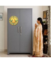 Gautama Buddha Fridge Magnet Wooden | Glossy Sublimation Print | 4x4 Inch | Strong Magnet Back | Decorative Magnet for Fridge, Almirah & Temple Decor (F23765)