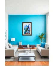 Peacock Big Photo Frame - 20x28 Inches For Home,Temple & Office Decoration (F11036)