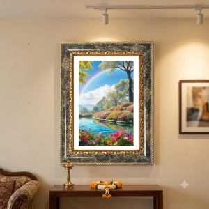 Mountain Lake Wall Art Decorative Photo Frame With White Mount | Premium Wall & Tabletop Picture Frame | Home, Office & Temple Decoration | 10x14 Inch (Pack Of 1) (F31394) Mountain Lake Wall Art Decorative Photo Frame With White Mount | Premium Wall & Tabletop Picture Frame | Home, Office & Temple Decoration | 10x14 Inch (Pack Of 1) (F31394)