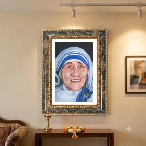 Mother Teresa Decorative Photo Frame With White Mount | Premium Wall & Tabletop Picture Frame | Home, Office & Temple Decoration | 10x14 Inch (Pack Of 1) (F33143) Mother Teresa Decorative Photo Frame With White Mount | Premium Wall & Tabletop Picture Frame | Home, Office & Temple Decoration | 10x14 Inch (Pack Of 1) (F33143)