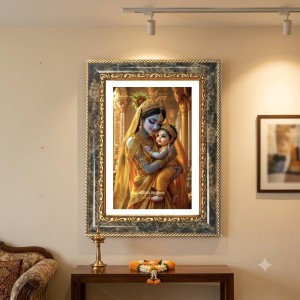 Mother Yashoda Holding Baby Krishna Decorative Photo Frame With White Mount | Premium Wall & Tabletop Picture Frame | Home, Office & Temple Decoration | 10x14 Inch (Pack Of 1) (F31345) Mother Yashoda Holding Baby Krishna Decorative Photo Frame With White Mount | Premium Wall & Tabletop Picture Frame | Home, Office & Temple Decoration | 10x14 Inch (Pack Of 1) (F31345)