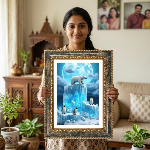 Polar Bear Decorative Photo Frame With White Mount | Premium Wall & Tabletop Picture Frame | Home, Office & Temple Decoration | 8x12 Inch (Pack Of 1) (F32433) Polar Bear Decorative Photo Frame With White Mount | Premium Wall & Tabletop Picture Frame | Home, Office & Temple Decoration | 8x12 Inch (Pack Of 1) (F32433)