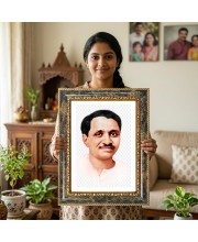 Pandit Deendayal Upadhyaya Decorative Photo Frame With White Mount | Premium Wall & Tabletop Picture Frame | Home, Office & Temple Decoration | 10x14 Inch (Pack Of 1) (F31252)