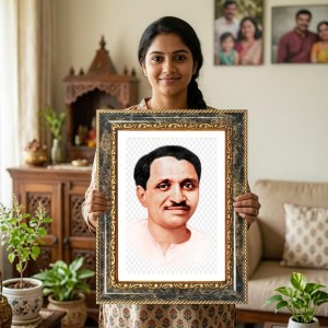 Pandit Deendayal Upadhyaya Decorative Photo Frame With White Mount | Premium Wall & Tabletop Picture Frame | Home, Office & Temple Decoration | 8x12 Inch (Pack Of 1) (F31252) Pandit Deendayal Upadhyaya Decorative Photo Frame With White Mount | Premium Wall & Tabletop Picture Frame | Home, Office & Temple Decoration | 8x12 Inch (Pack Of 1) (F31252)