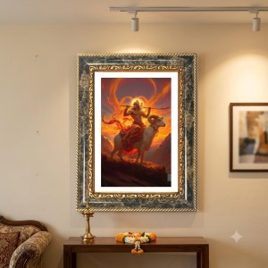 Agni Dev Decorative Photo Frame With White Mount | Premium Wall & Tabletop Picture Frame | Home, Office & Temple Decoration | 10x14 Inch (Pack Of 1) (F31402)