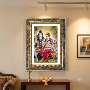 Shiva Family Decorative Photo Frame With White Mount | Premium Wall & Tabletop Picture Frame | Home, Office & Temple Decoration | 8x12 Inch (Pack Of 1) (F31179) Shiva Family Decorative Photo Frame With White Mount | Premium Wall & Tabletop Picture Frame | Home, Office & Temple Decoration | 8x12 Inch (Pack Of 1) (F31179)