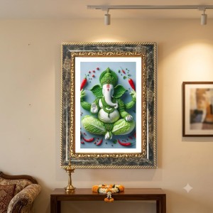 Mountain Lake Wall Art Decorative Photo Frame With White Mount | Premium Wall & Tabletop Picture Frame | Home, Office & Temple Decoration | 12x16 Inch (Pack Of 1) (F31394)