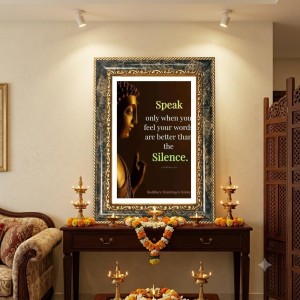 Buddha Decorative Photo Frame With White Mount | Premium Wall & Tabletop Picture Frame | Home, Office & Temple Decoration | 10x14 Inch (Pack Of 1) (F31590)