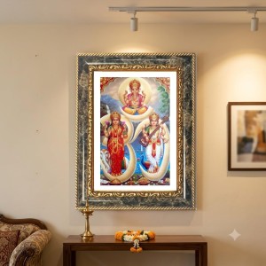 Sarada Goddess Decorative Photo Frame With White Mount | Premium Wall & Tabletop Picture Frame | Home, Office & Temple Decoration | 12x16 Inch (Pack Of 1) (F33156)