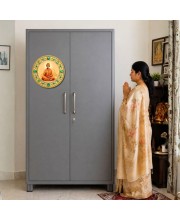 Swami Vivekananda Fridge Magnet Wooden | Glossy Sublimation Print | 4x4 Inch | Strong Magnet Back | Decorative Magnet for Fridge, Almirah & Temple Decor (F23738)