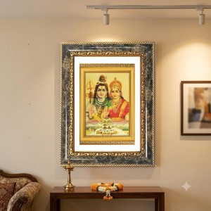 Shiva And Parvati Decorative Photo Frame With White Mount | Premium Wall & Tabletop Picture Frame | Home, Office & Temple Decoration | 8x12 Inch (Pack Of 1) (F31509) Shiva And Parvati Decorative Photo Frame With White Mount | Premium Wall & Tabletop Picture Frame | Home, Office & Temple Decoration | 8x12 Inch (Pack Of 1) (F31509)