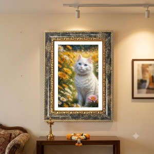 White Cat Decorative Photo Frame With White Mount | Premium Wall & Tabletop Picture Frame | Home, Office & Temple Decoration | 8x12 Inch (Pack Of 1) (F32977) White Cat Decorative Photo Frame With White Mount | Premium Wall & Tabletop Picture Frame | Home, Office & Temple Decoration | 8x12 Inch (Pack Of 1) (F32977)