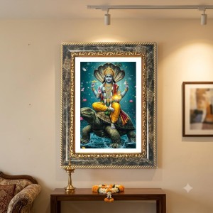Rama Sita Decorative Photo Frame With White Mount | Premium Wall & Tabletop Picture Frame | Home, Office & Temple Decoration | 12x16 Inch (Pack Of 1) (F33124)