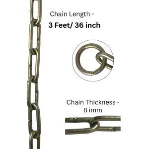 Iron Lock Golden Chain | Multipurpose Security for Gates, Cycles, Bikes | Indoor & Outdoor Use | Heavy Duty for Protection and Home Use (3 Feet)