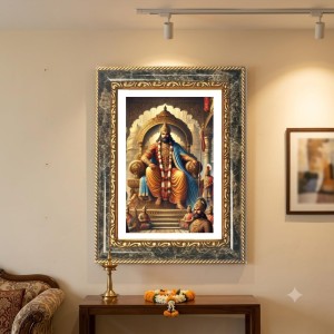 Vishnu Decorative Photo Frame With White Mount | Premium Wall & Tabletop Picture Frame | Home, Office & Temple Decoration | 8x12 Inch (Pack Of 1) (F32510)
